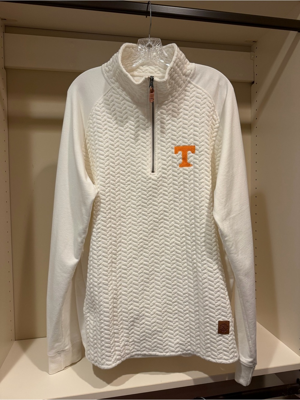 University of Tennessee / UT Embroidered Cream Quarter‑Zip Sweater
